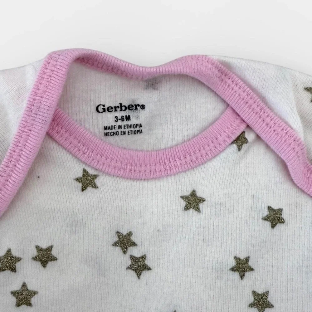 Gerber Onesies Baby Girl 3-6M Star Bodysuit & Woodland‎ Critter Leggings Set